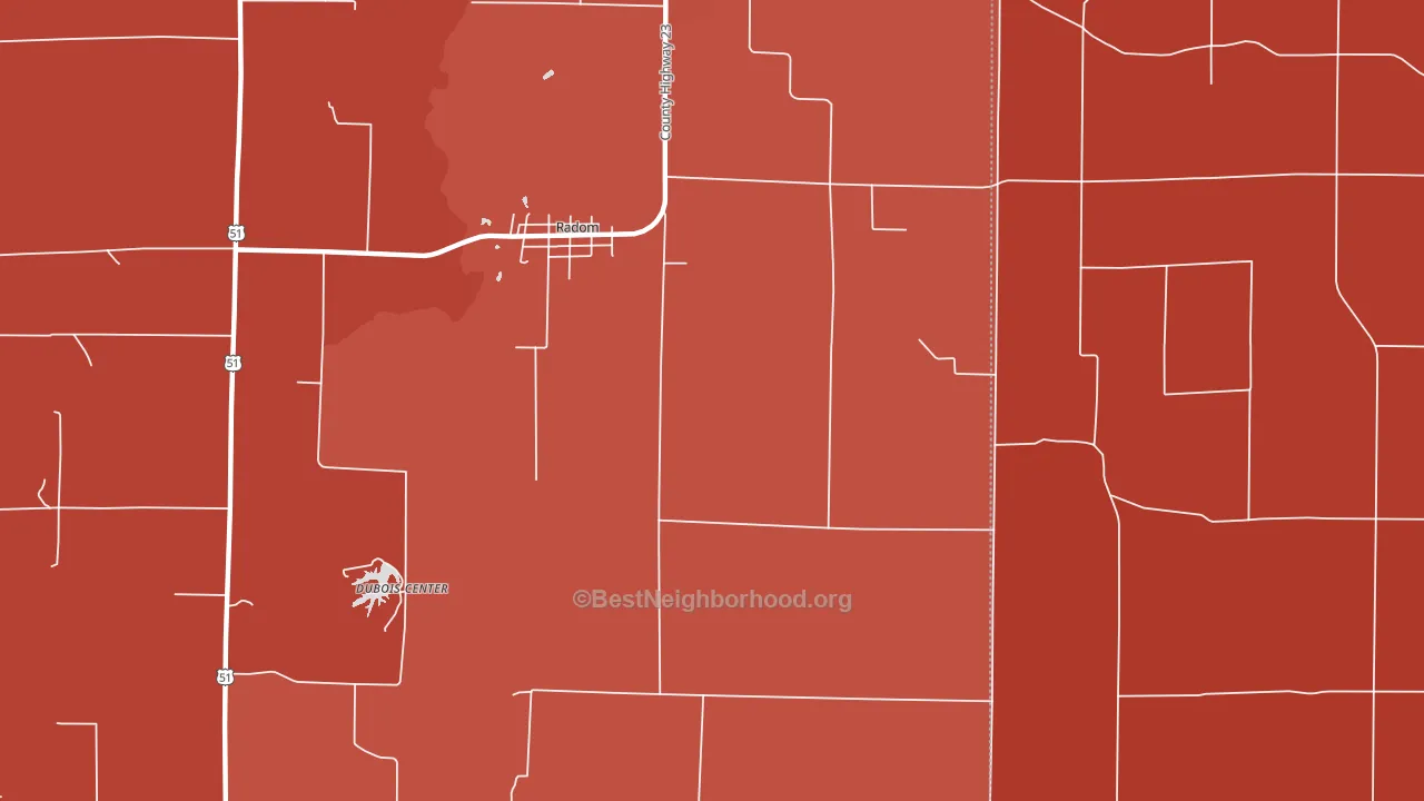 Radom, IL block-group political-lean map