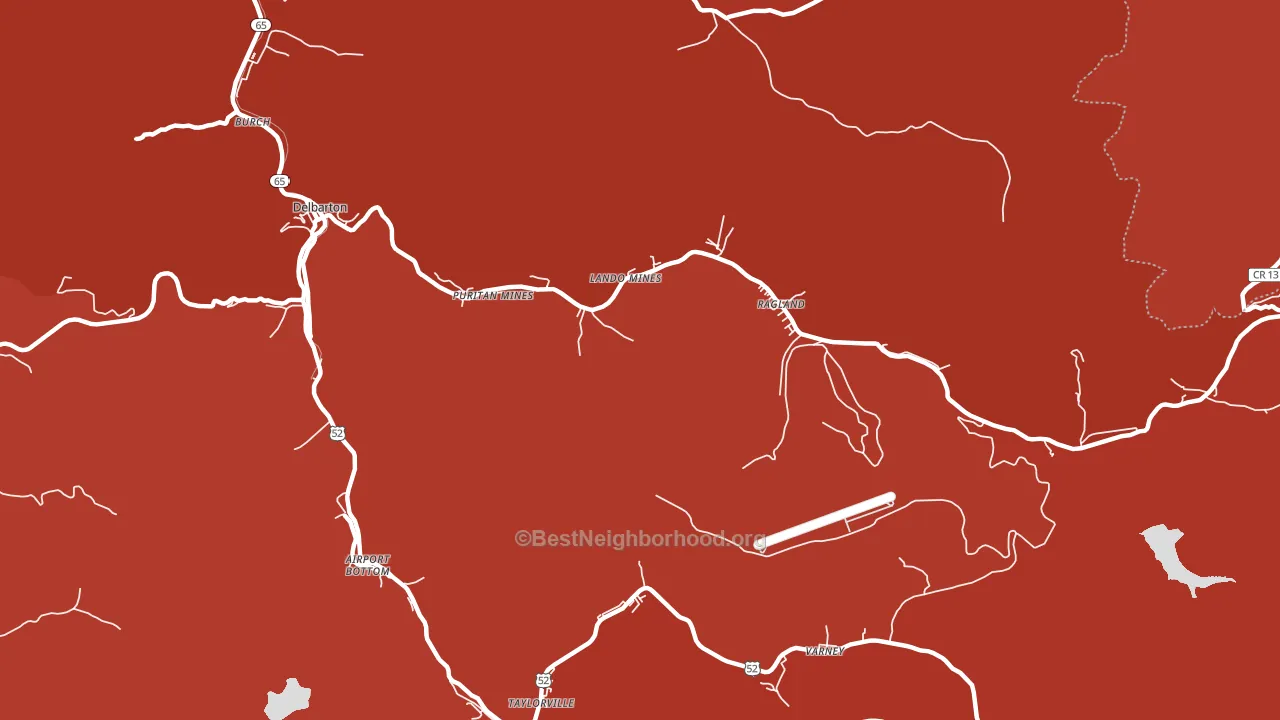 Ragland, WV block-group political-lean map