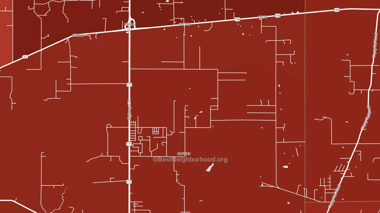 Ragley, LA block-group political-lean map
