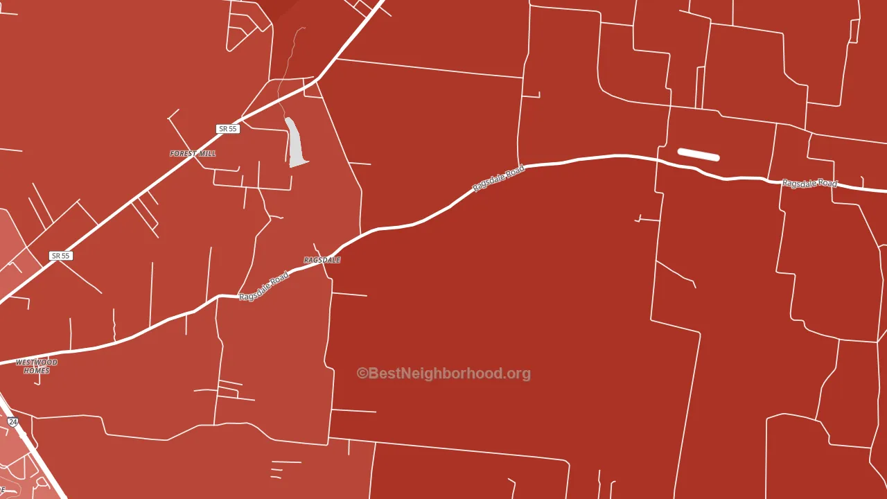 Ragsdale, TN block-group political-lean map