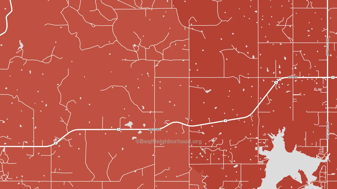 Raiford, OK block-group political-lean map