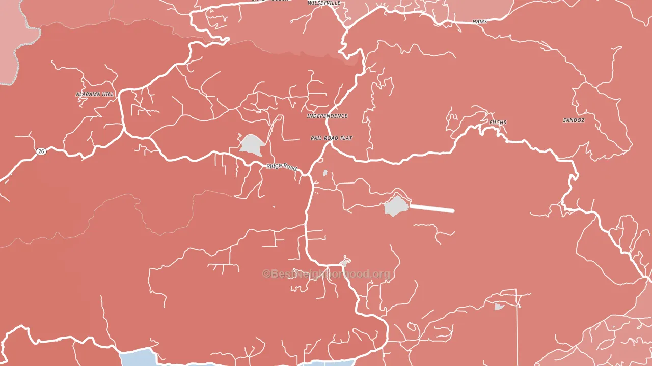 Rail Road Flat, CA block-group political-lean map