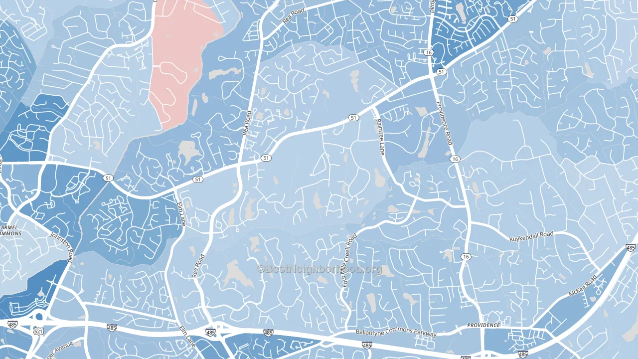 Rain Tree, Charlotte, NC block-group political-lean map