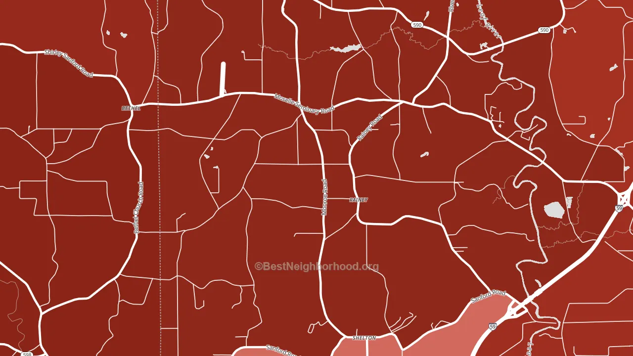 Rainey, MS block-group political-lean map