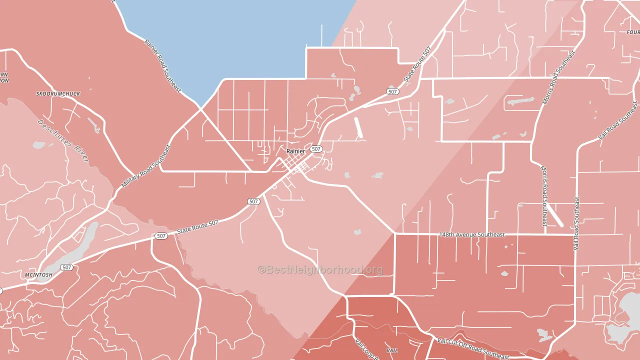 Rainier, WA block-group political-lean map