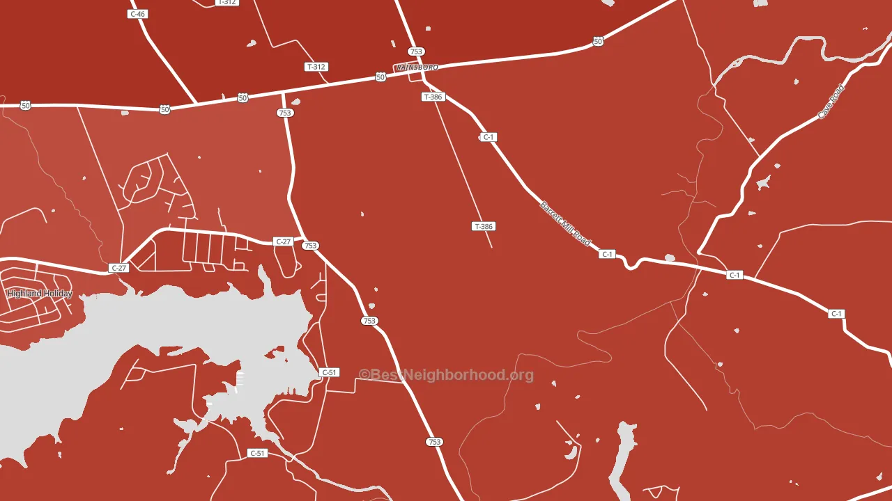 Rainsboro, OH block-group political-lean map