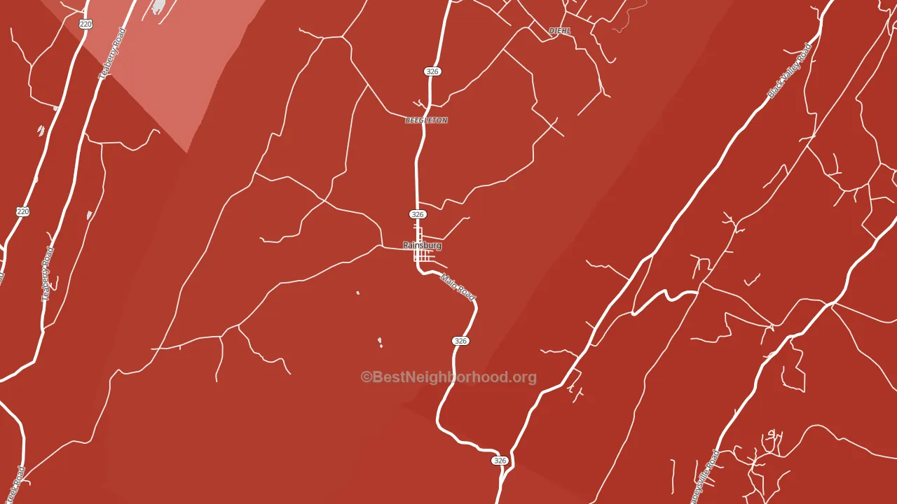 Rainsburg, PA block-group political-lean map