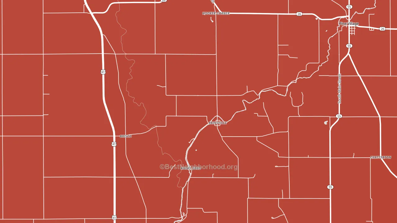 Rainsville, IN block-group political-lean map