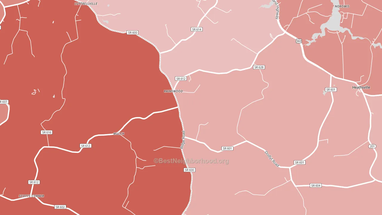 Rainswood, VA block-group political-lean map