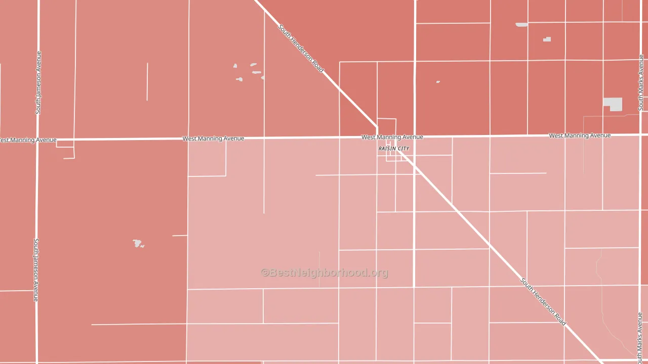 Raisin, CA block-group political-lean map