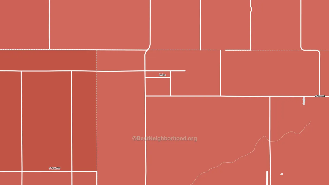 Rake, IA block-group political-lean map