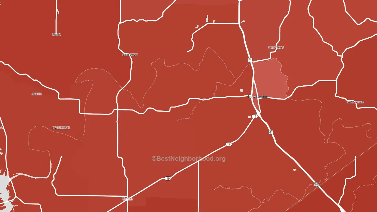 Ralls County, MO block-group political-lean map