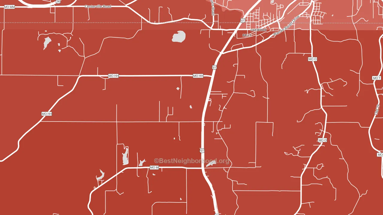 Ralls, MO block-group political-lean map