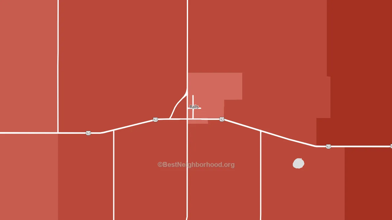 Ralls, TX block-group political-lean map