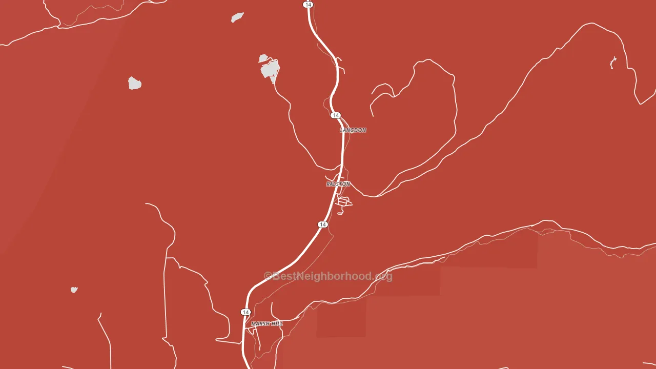 Ralston, PA block-group political-lean map