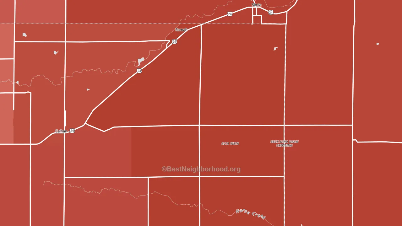 Ramah, CO block-group political-lean map