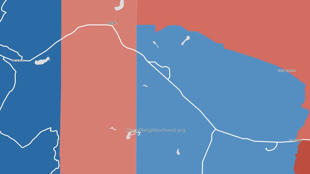 Ramah, NM block-group political-lean map
