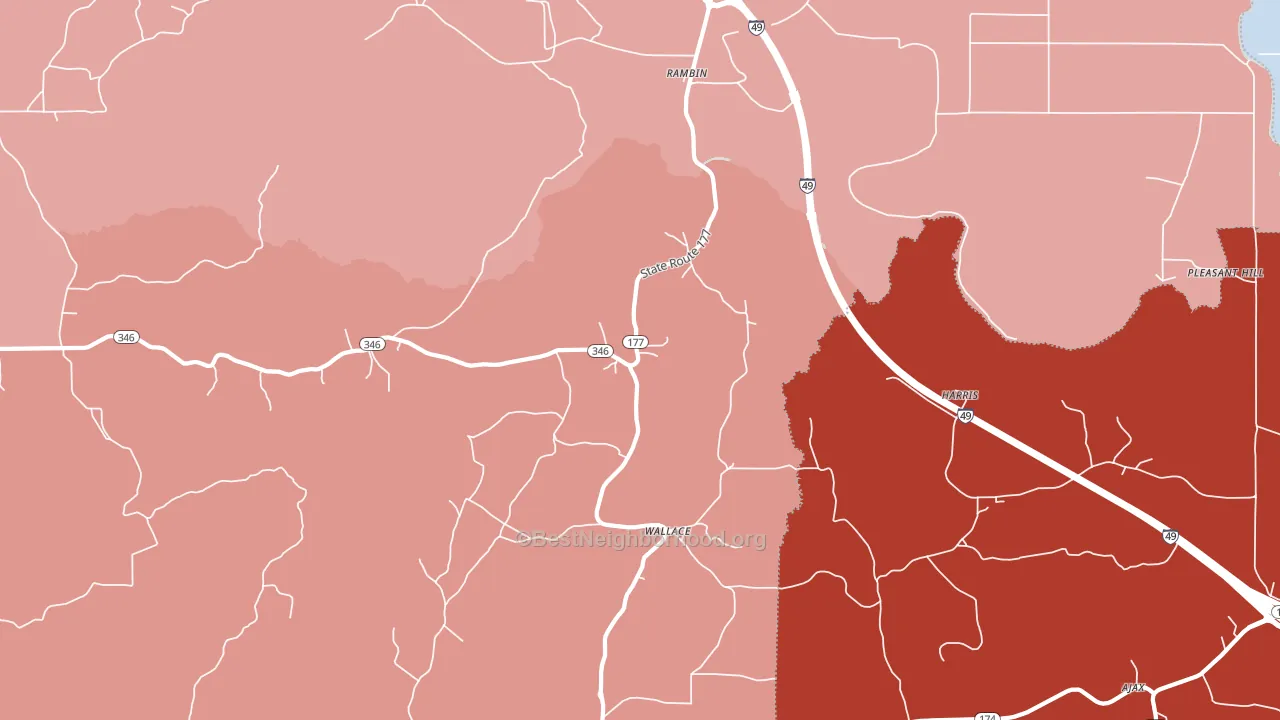 Rambin, LA block-group political-lean map