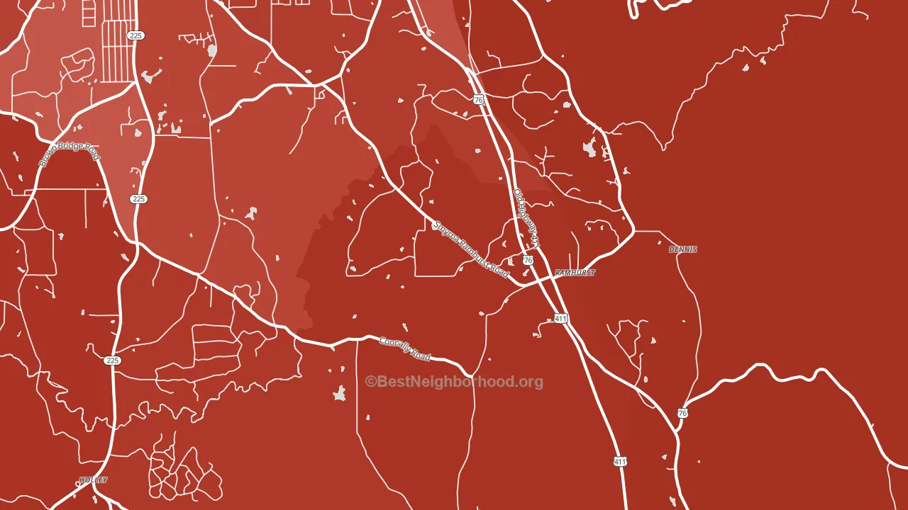 Ramhurst, GA block-group political-lean map