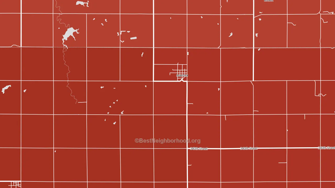 Ramona, KS block-group political-lean map