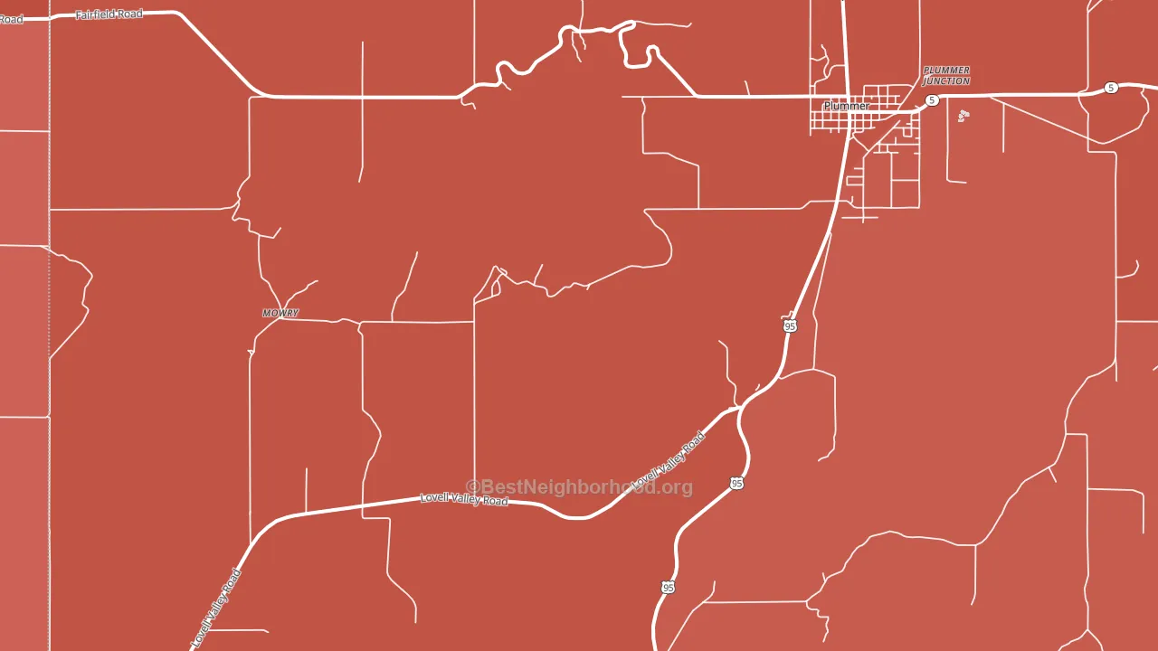 Ramsdell, ID block-group political-lean map
