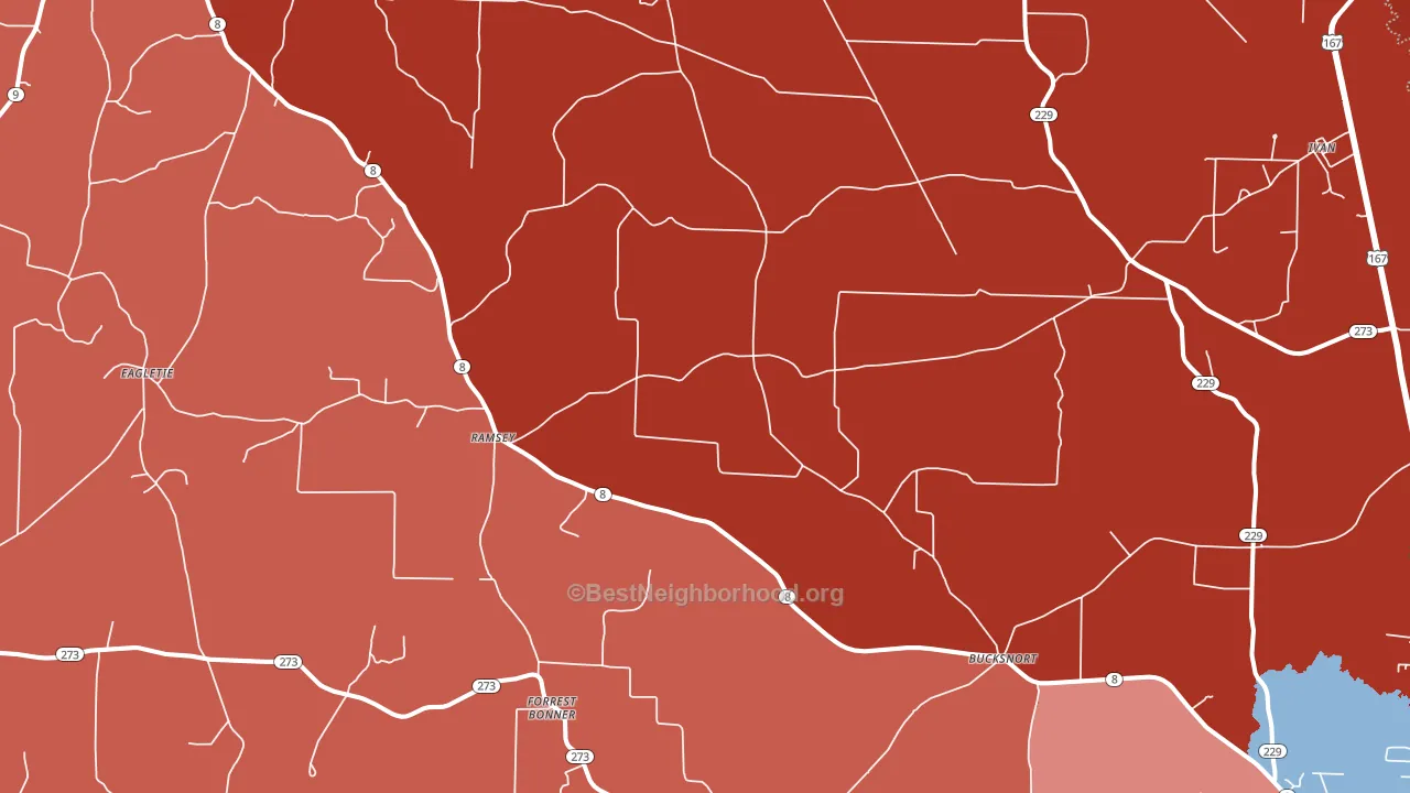 Ramsey, AR block-group political-lean map