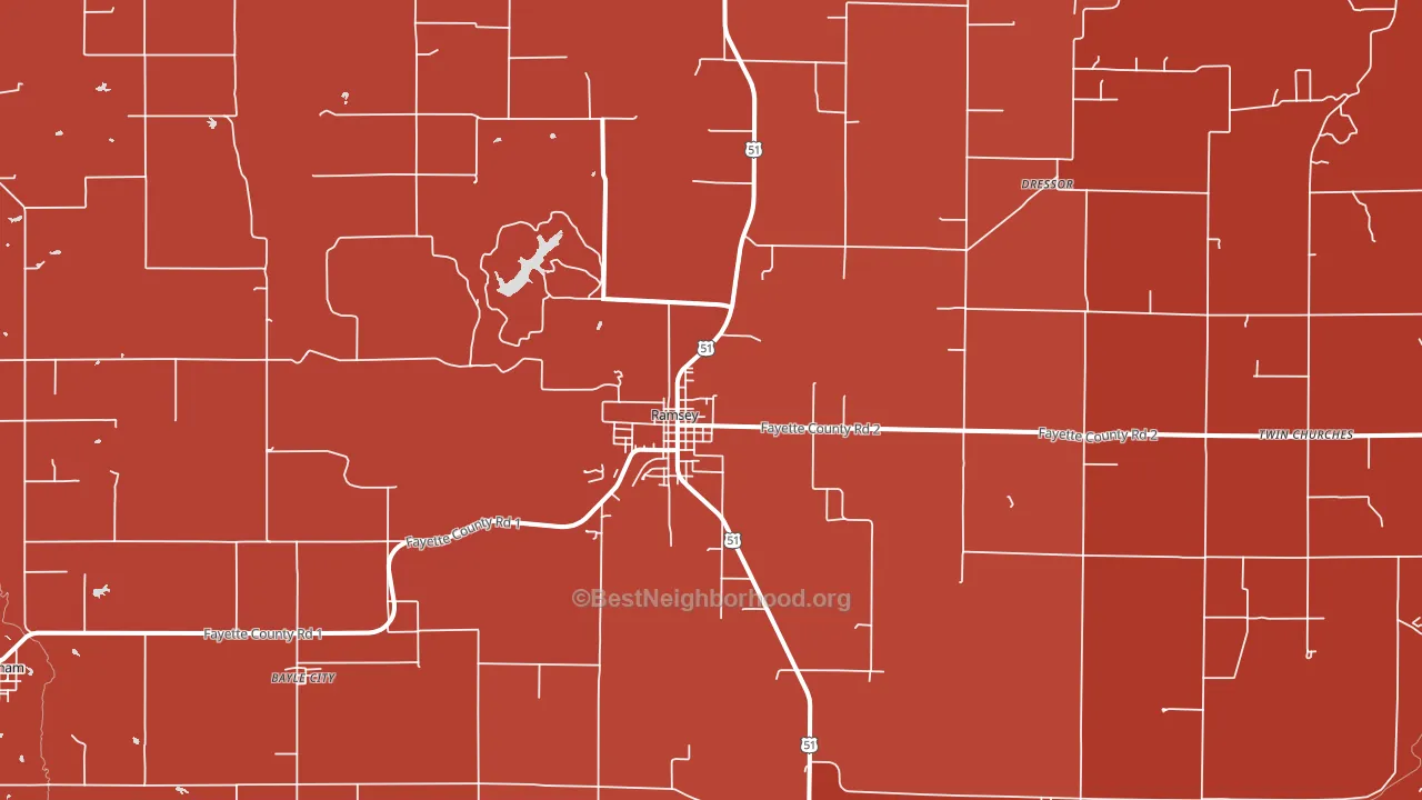 Ramsey, IL block-group political-lean map