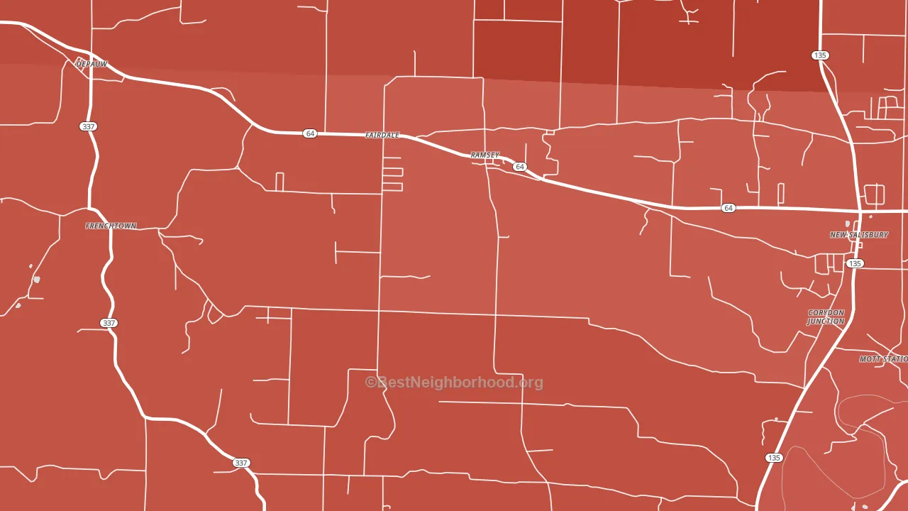 Ramsey, IN block-group political-lean map