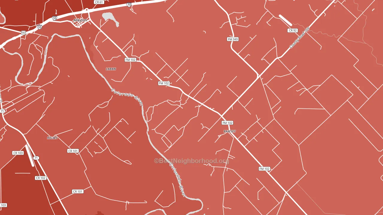 Ramsey, TX block-group political-lean map
