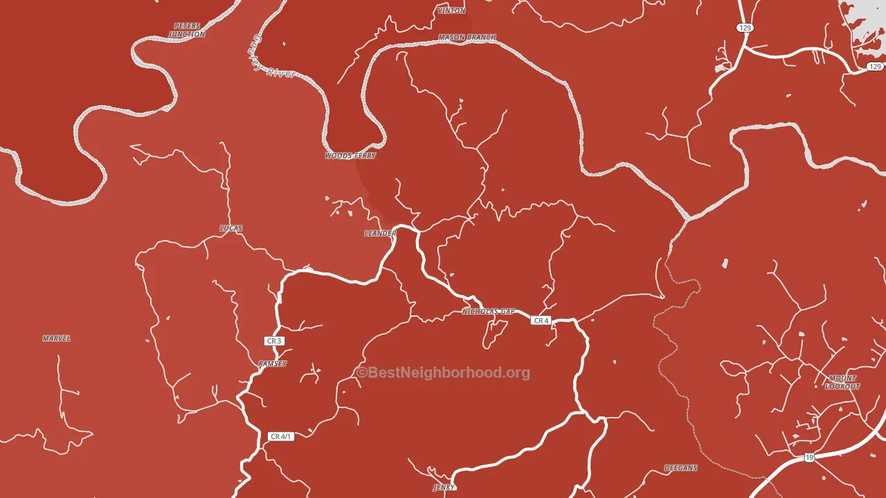 Ramsey, WV block-group political-lean map
