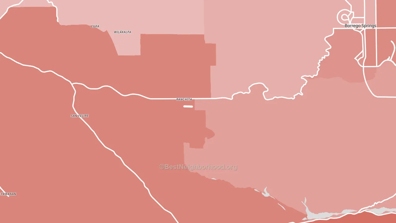Ranchita, CA block-group political-lean map