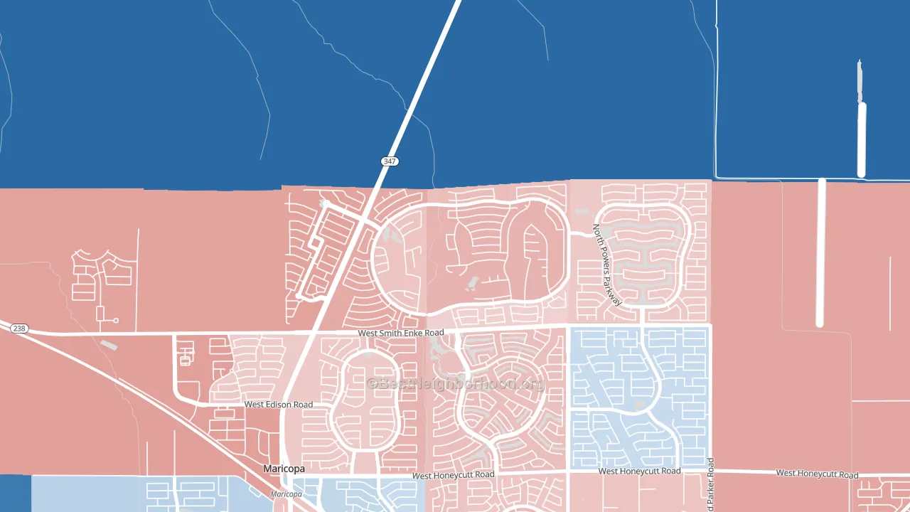 Rancho El Dorado, Silver Bell, AZ block-group political-lean map
