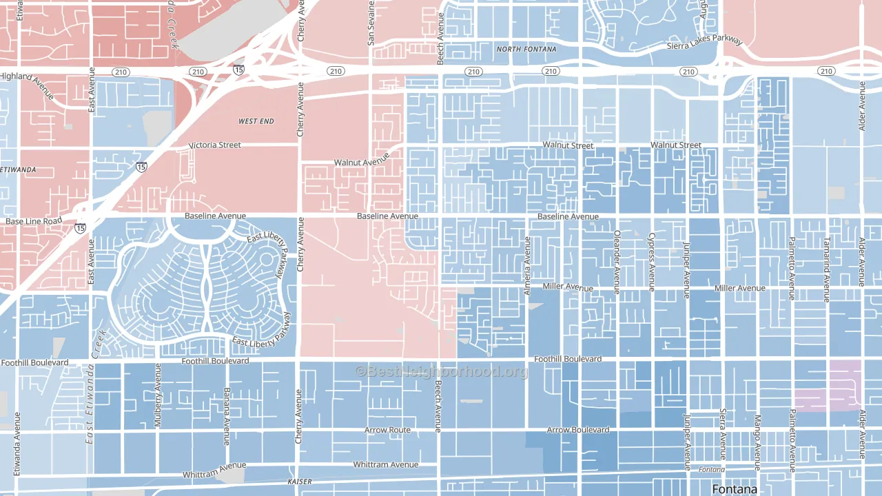 Rancho Fontana, Fontana, CA block-group political-lean map