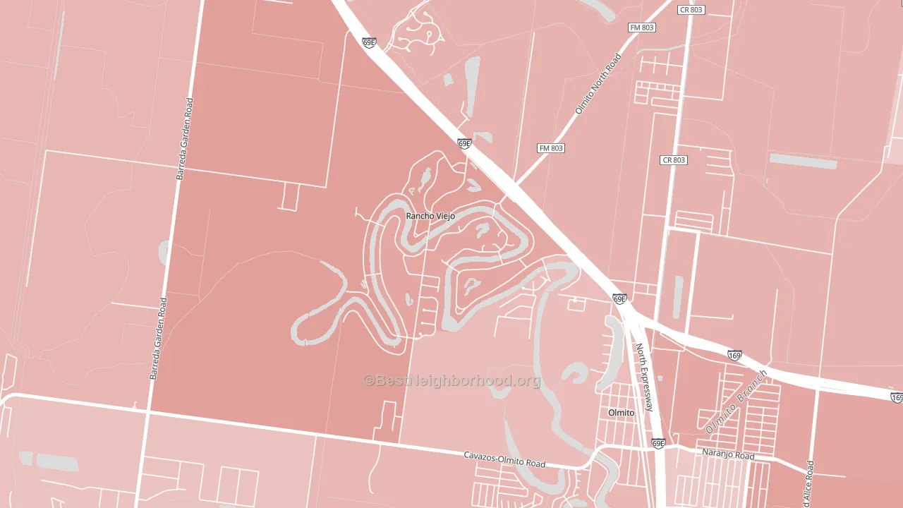 Rancho Viejo, TX block-group political-lean map