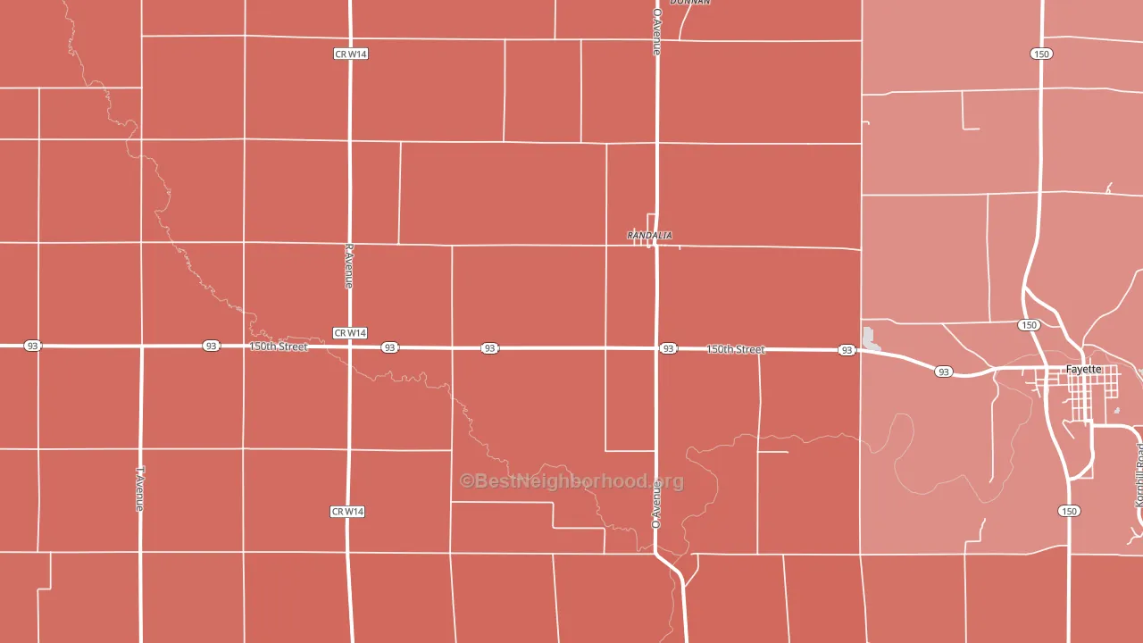 Randalia, IA block-group political-lean map