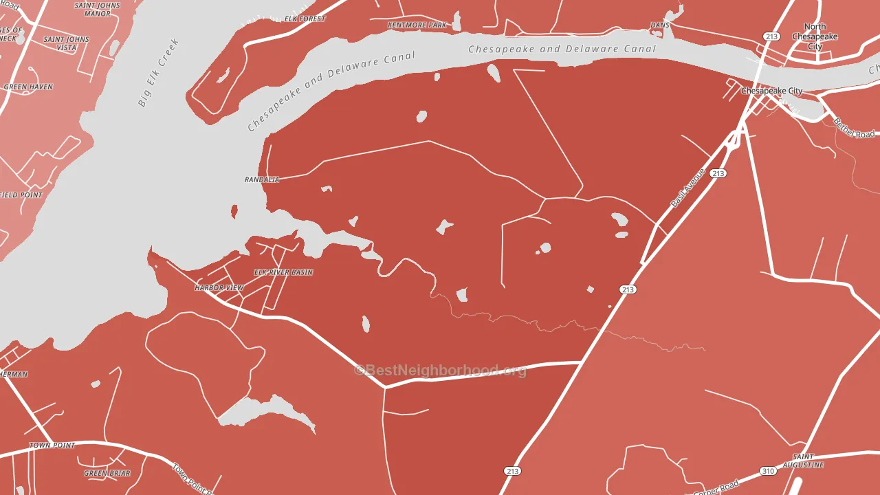Randalia, MD block-group political-lean map