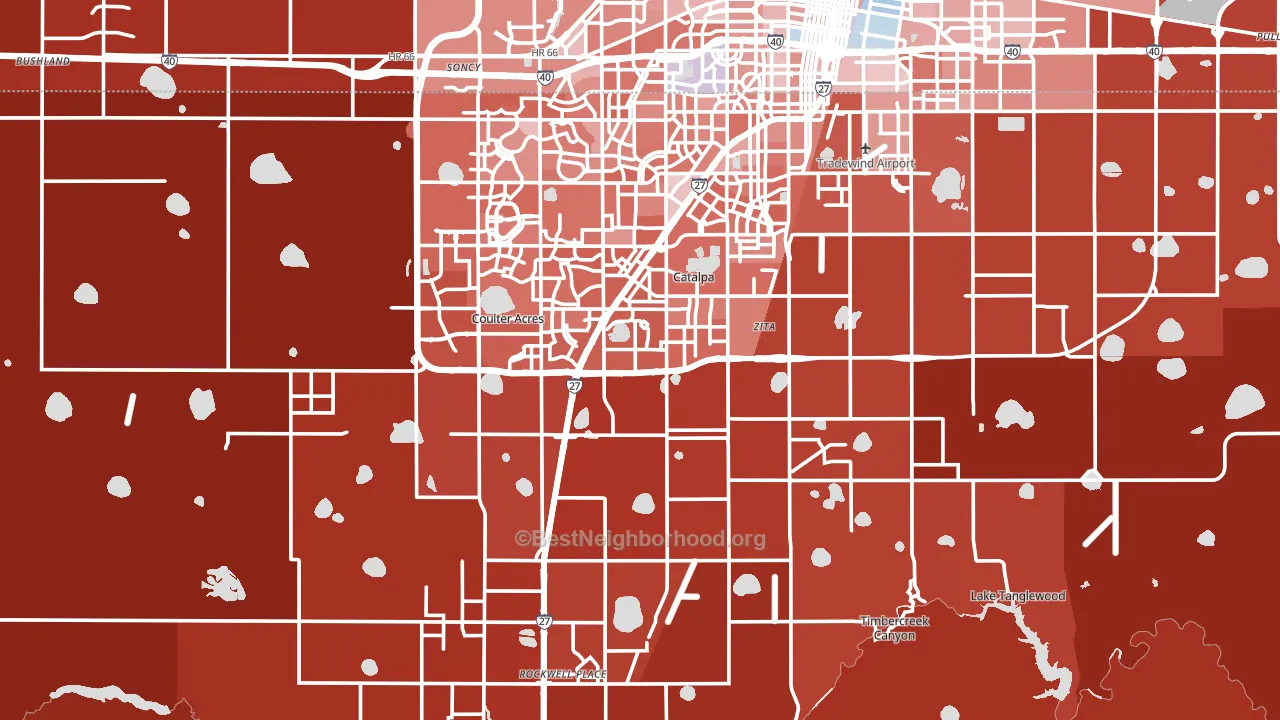 Randall County, TX block-group political-lean map