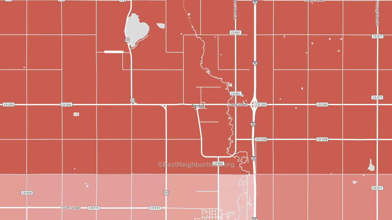 Randall, IA block-group political-lean map