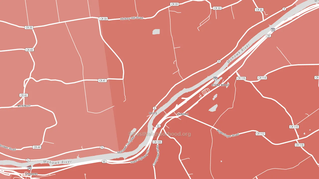 Randall, NY block-group political-lean map