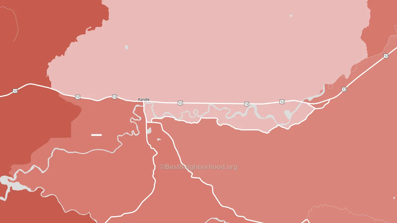 Randle, WA block-group political-lean map
