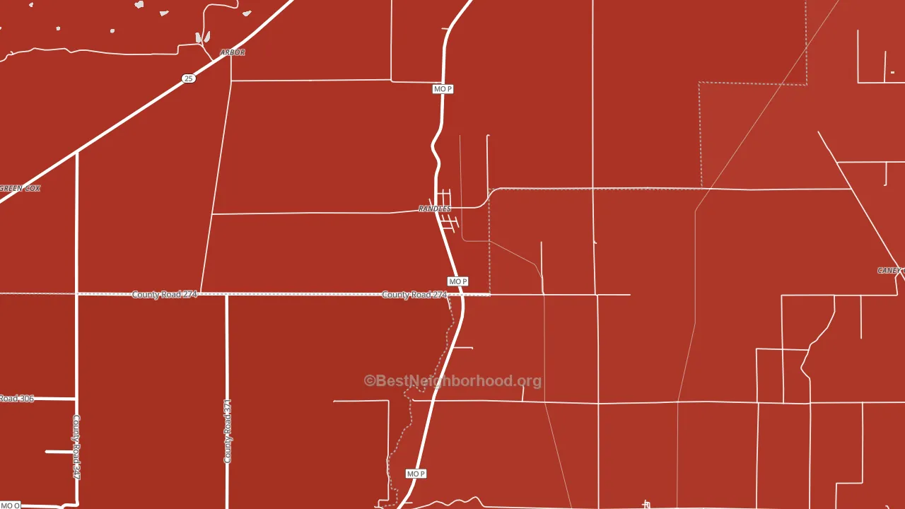 Randles, MO block-group political-lean map