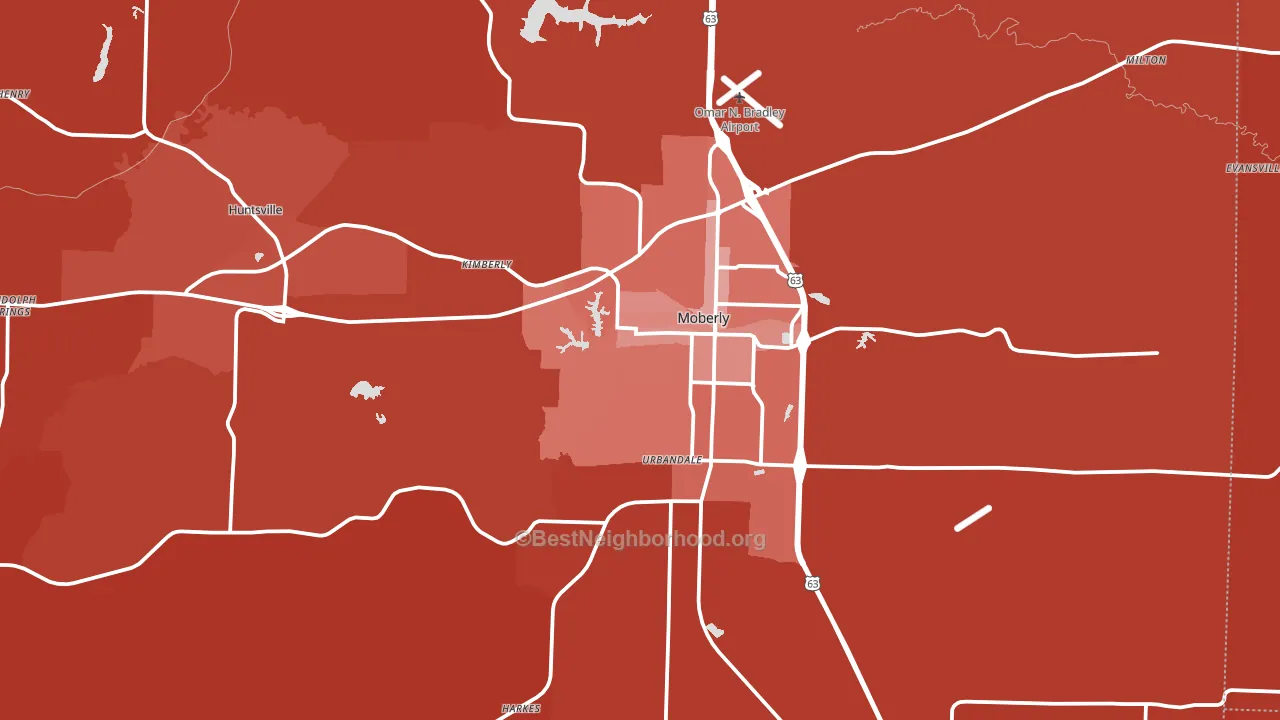 Randolph County, MO block-group political-lean map