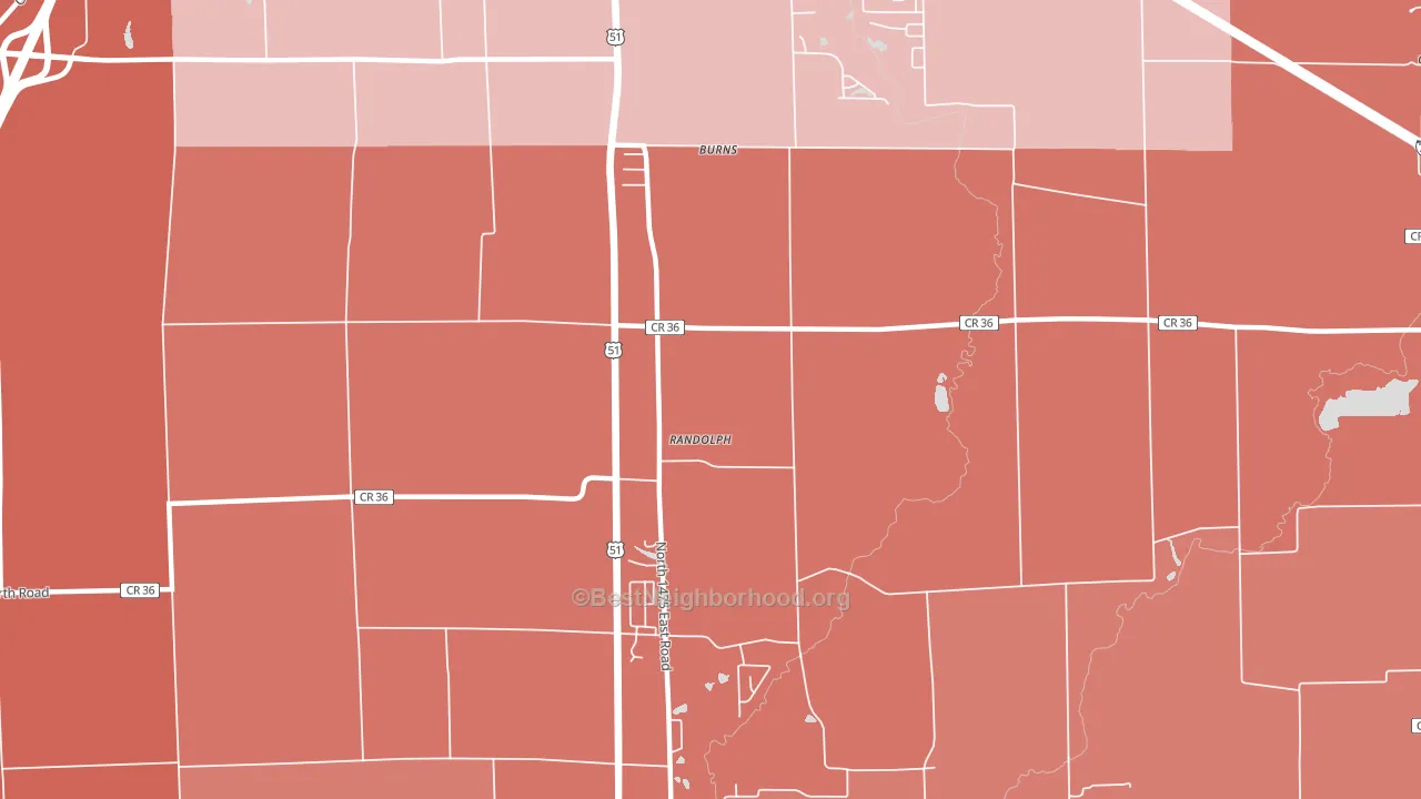 Randolph, IL block-group political-lean map
