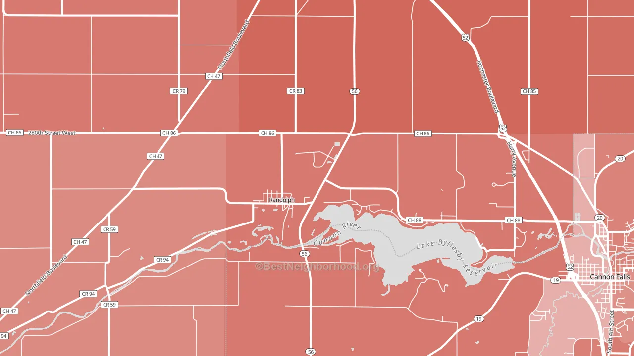 Randolph, MN block-group political-lean map