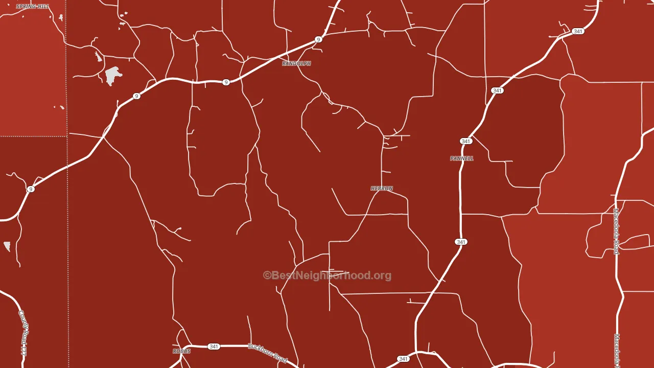 Randolph, MS block-group political-lean map