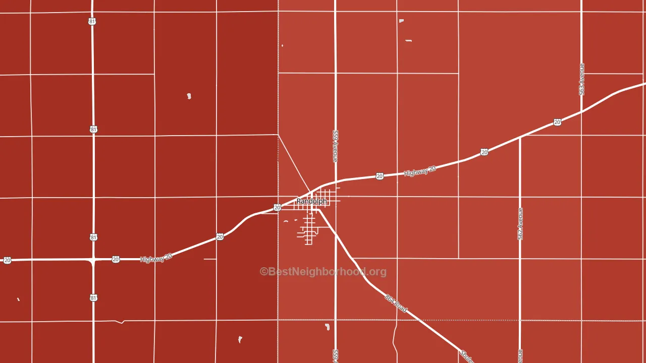 Randolph, NE block-group political-lean map