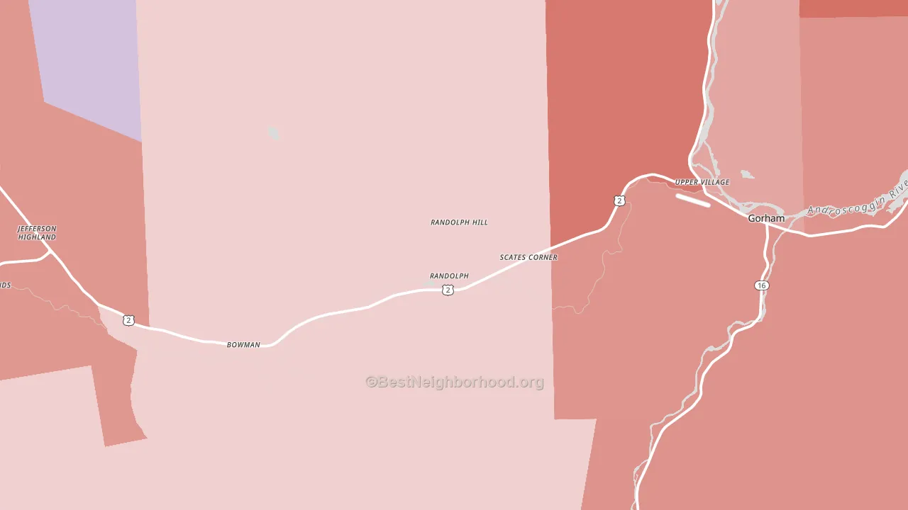 Randolph, NH block-group political-lean map