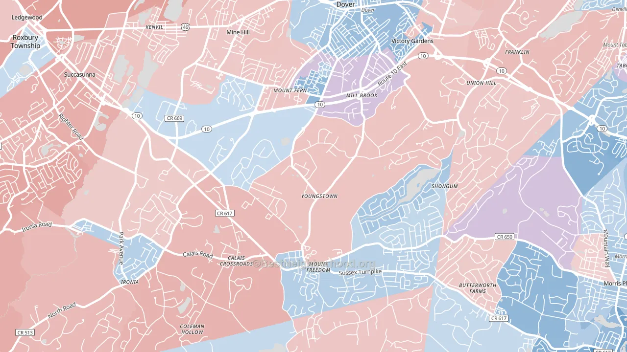 Randolph, NJ block-group political-lean map