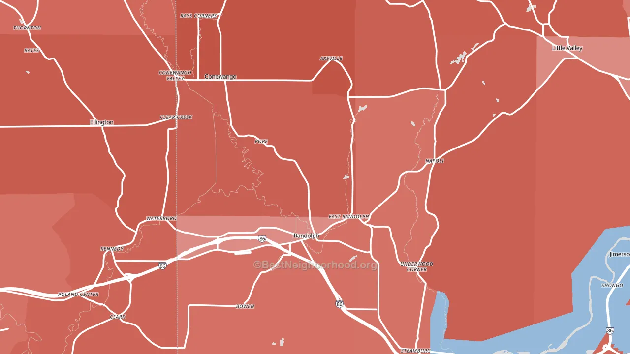 Randolph, NY block-group political-lean map