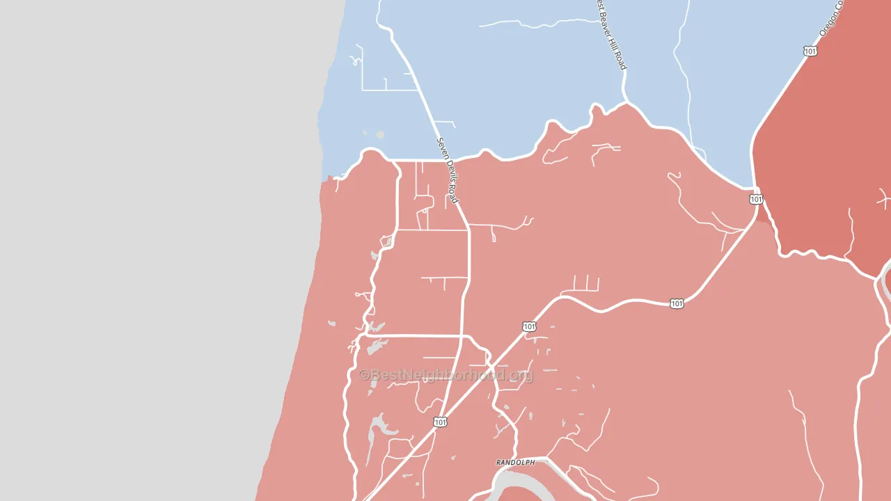 Randolph, OR block-group political-lean map